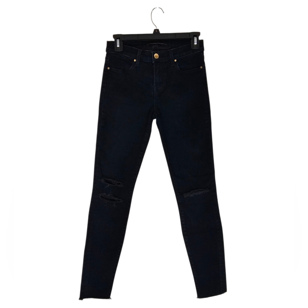 J Brand Cropped Skinny Mid‎ Rise Distressed Blue Mercy Jeans 26 Preowned
